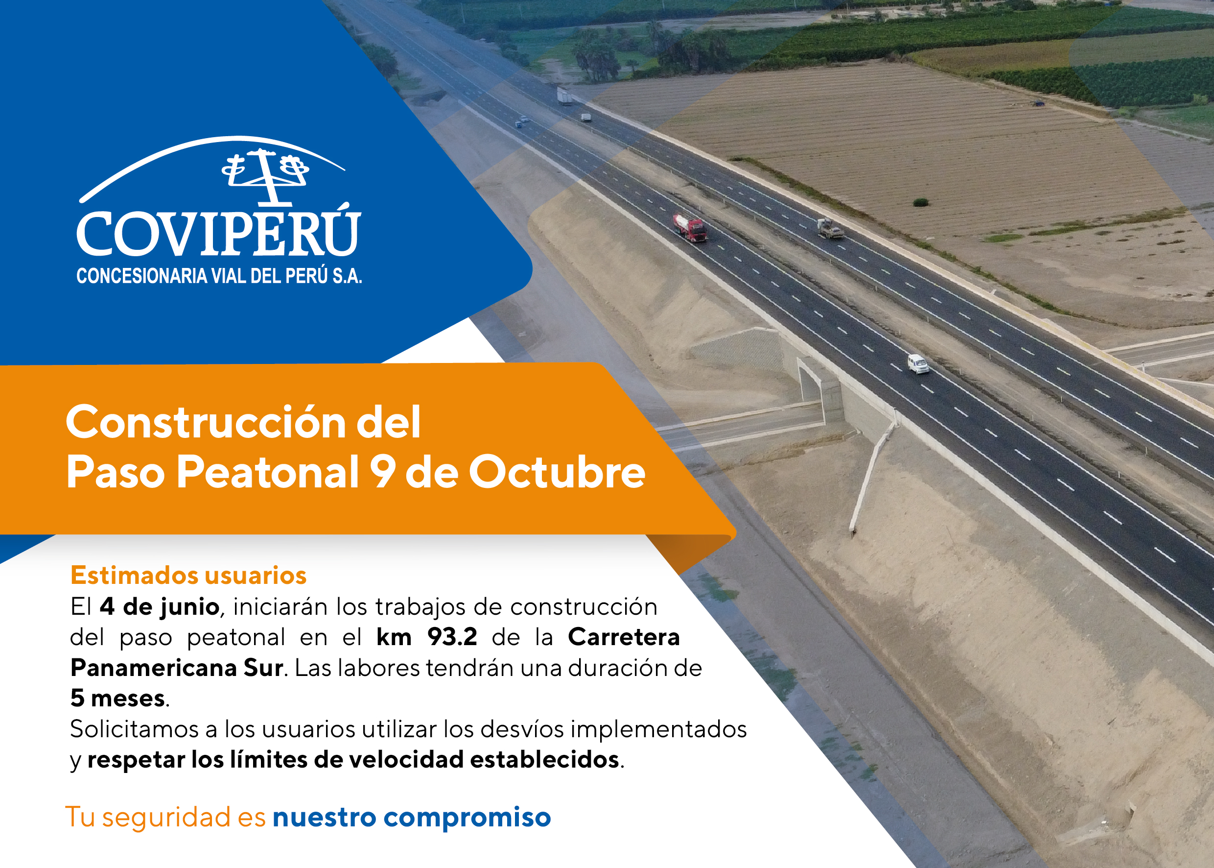 Construcción del Paso Peatonal 9 de Octubre